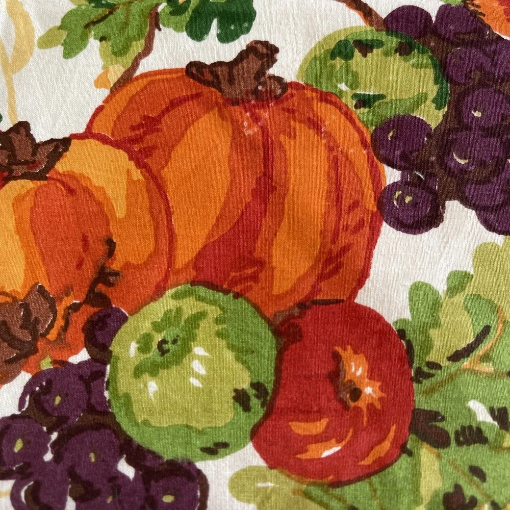 World Market Cloth‎ Fabric Napkins Set of 9 Fall Autumn Thanksgiving Retro Print